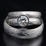 Mokume gane wedding rings - @james_binnion_metal_arts - Instagram