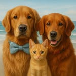 Bailey, Walter & Milo the Cat - @waltbailey_goldens - Instagram